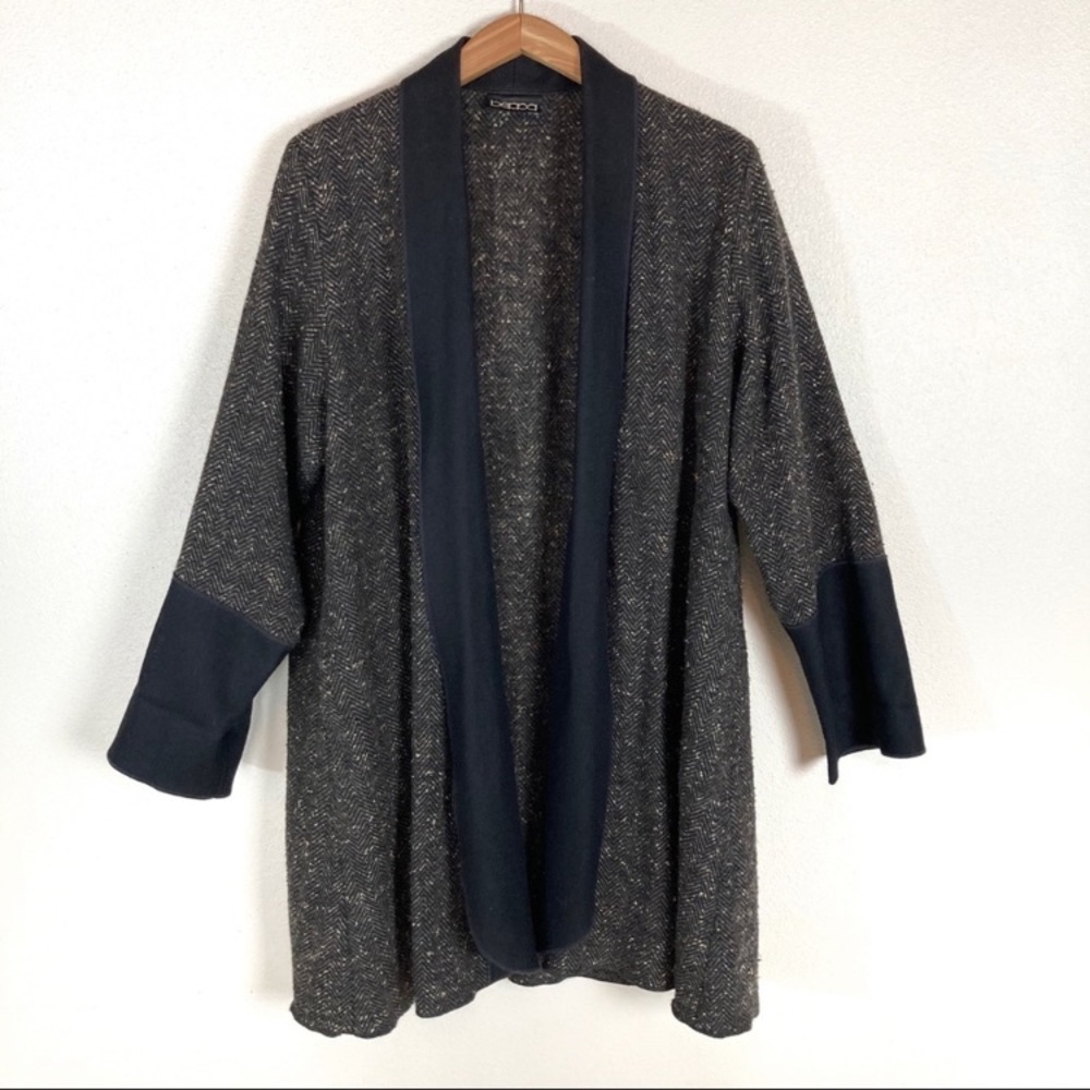 Beppa Wearable Art Long Wool‎ Oversized Black Brown Coat Women’s Sz Small